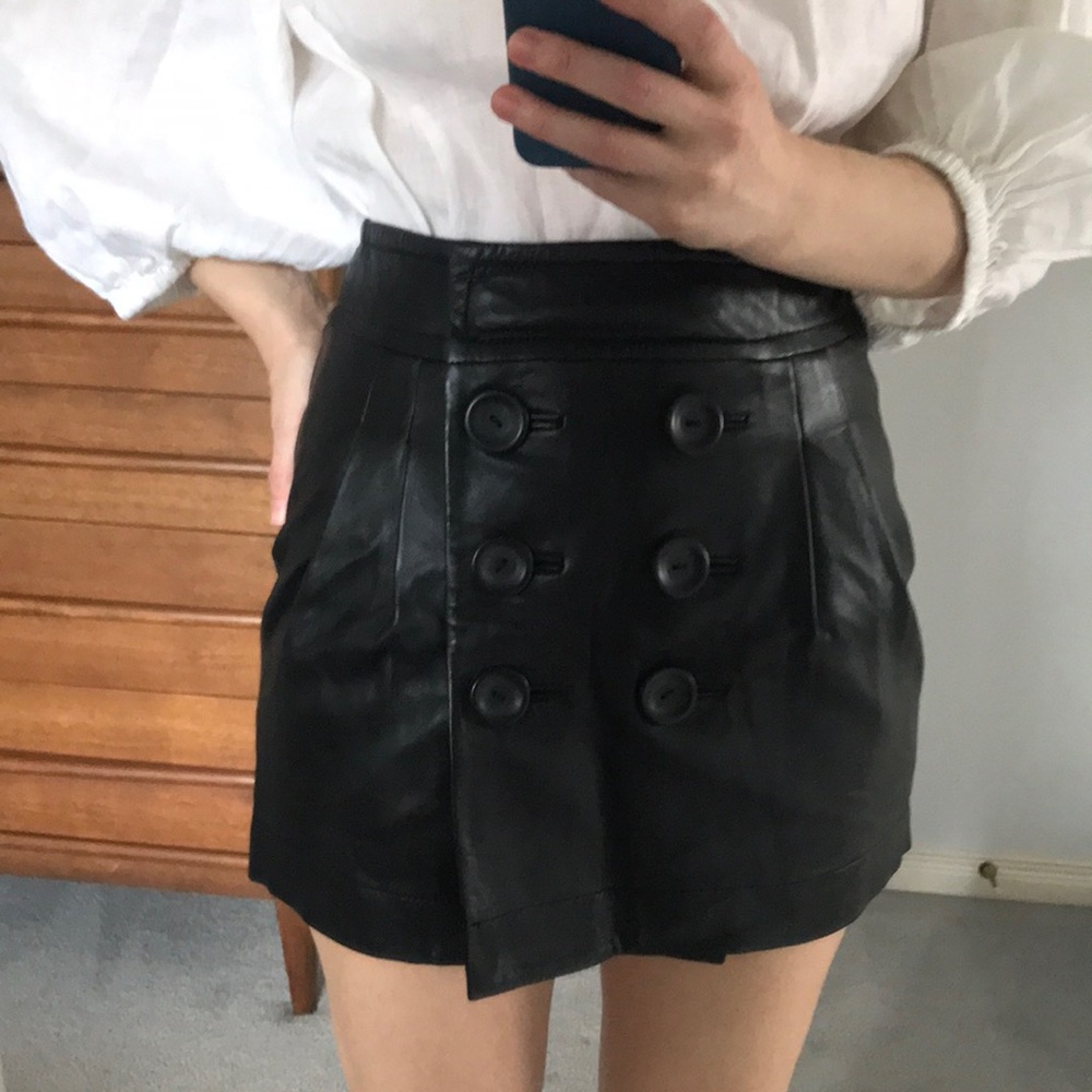 Buttery Soft Real Leather Wrap skirt